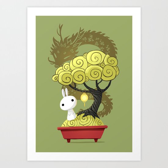 Bonsai Bunny Art Print