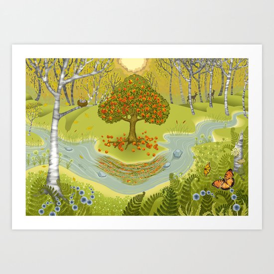 Magic Green Forest Art Print