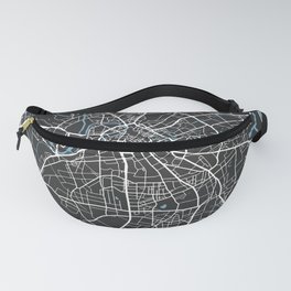 Manchester Map | England | Black & Blue Colors | More Colors, Review My Collections Fanny Pack