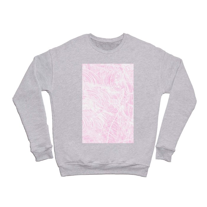 Geometric Hand Drawn Pink White Floral Zentagle Crewneck Sweatshirt