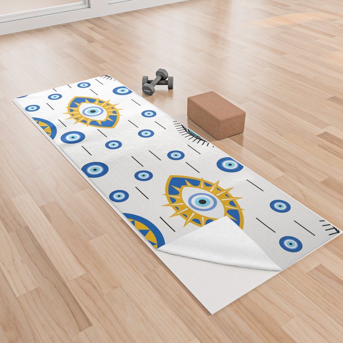 Evil eye pattern Yoga Towel