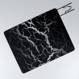Cracked Space Lava - Black/White Picnic Blanket