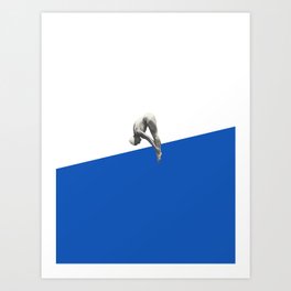 Diver (blue) Art Print