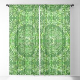 Bright Grass Green Mandala Sheer Curtain