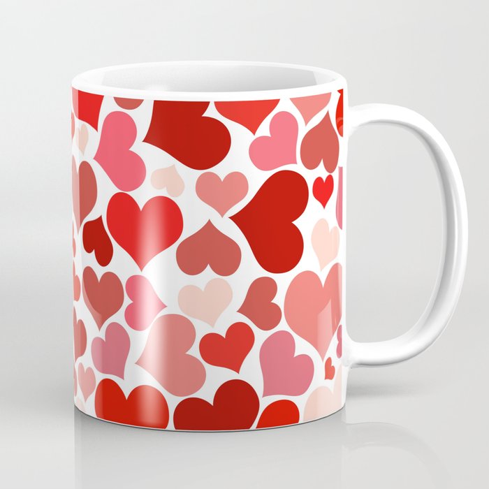 Pattern Of Hearts, Red Hearts, Love Coffee Mug by Strawberry and Hearts |  Society6