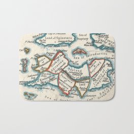 Allegorical Maps of Love, Courtship, and Matrimony Bath Mat