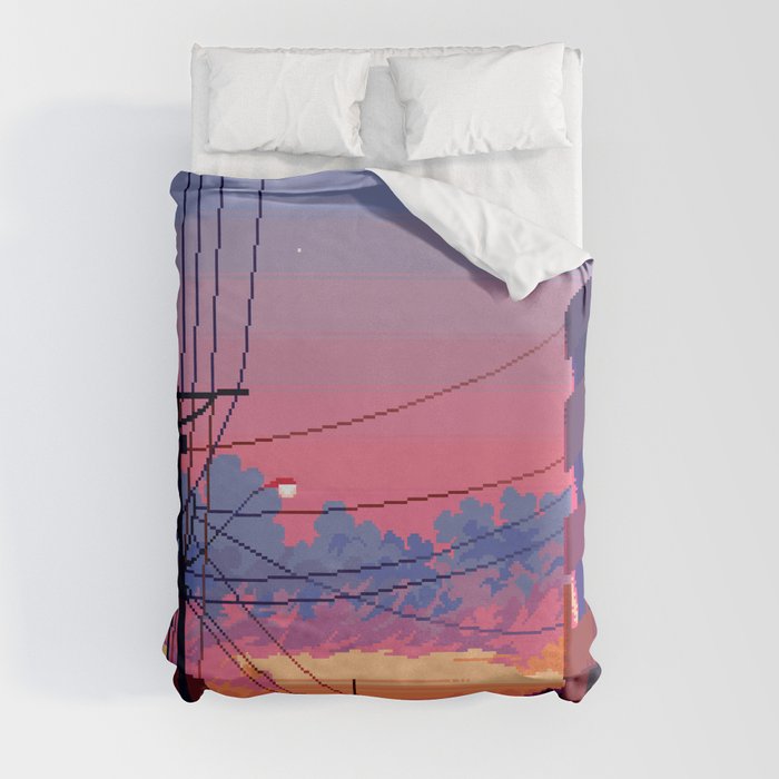 City Moonset Duvet Cover