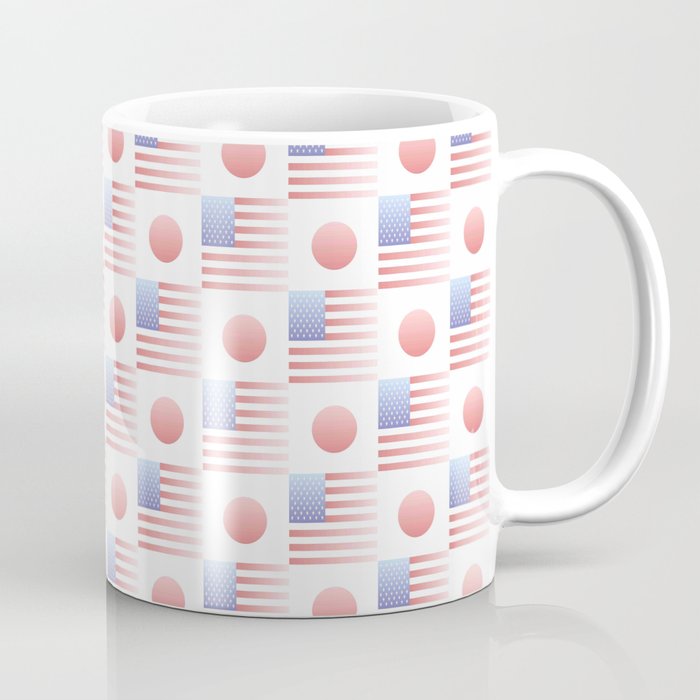 Mix of flag : USA and Japan 2 with color gradient Coffee Mug