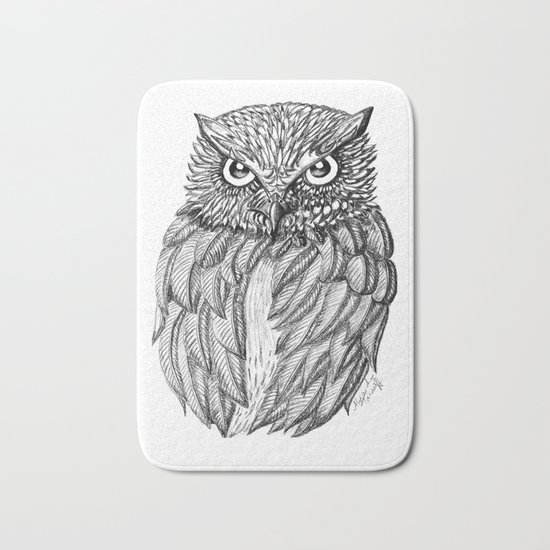 Fierce Owl Bath Mat