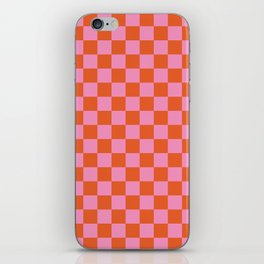 Pink Checker Pattern iPhone Skin