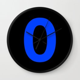Number 0 (Blue & Black) Wall Clock