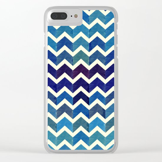 Watercolor Chevron Pattern III Clear iPhone Case