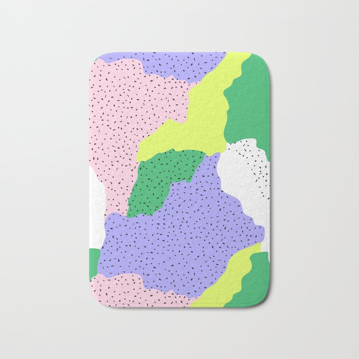 Abstract fun retro colorful pattern Bath Mat