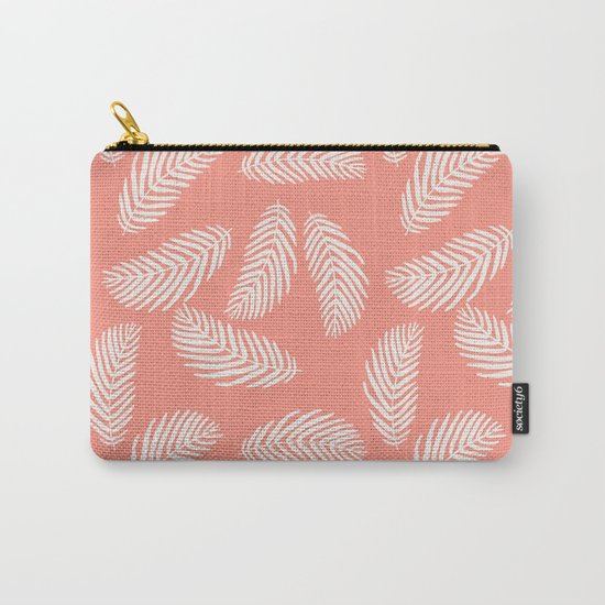 Palm trees pastel pink tropical minimal ocean seaside socal beach life pattern Carry-All Pouch