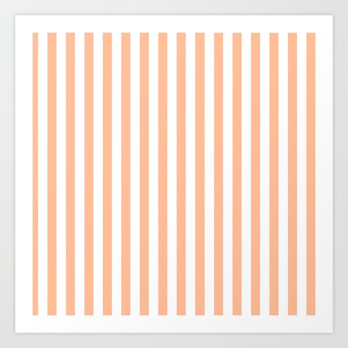 COLOR OF THE YEAR 2024. PEACH FUZZ and WHITE STRIPES Art Print