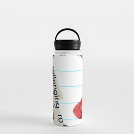 Floral Inspired Newspaper Collage Water Bottle