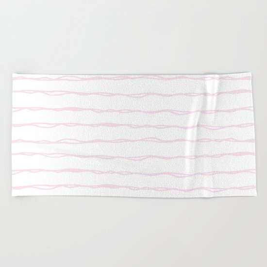 Simply Wavy Lines in Desert Rose Pink Beach Towel