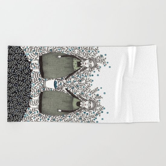Blueberry Pickers Beach Towel