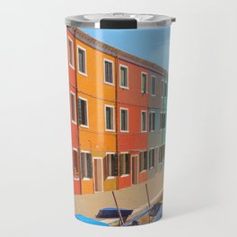 Brightly Coloured Homes Burano Venice Italy #3 Travel Mug
