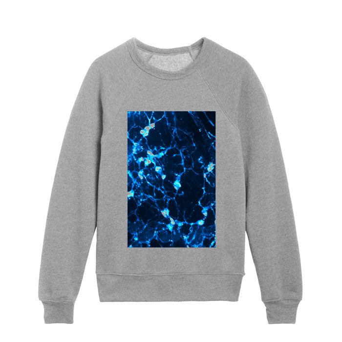 Magic blue neon glow Kids Crewneck