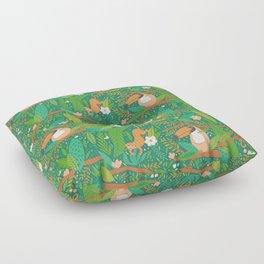 Joyful Jungle - Green Floor Pillow