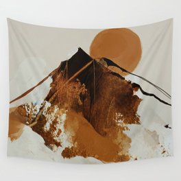abstract mountains, rustic orange sunrise Wall Tapestry