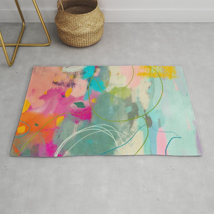 mixed abstract brush color study art 1 Rug