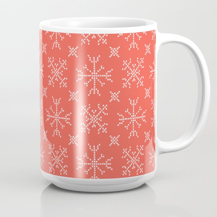 Embroidery Snowflake Stitches Seamless Vector Pattern Cross Stitch Ice I Coffee Mug By Limolida Society6