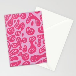 Pink Dripping Smiley Stationery Card