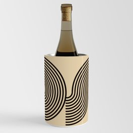 70s Style Retro Mid Century Modern Art Abstract Minimalist Geometrical Neutral Earthy Tones  Wine Chiller