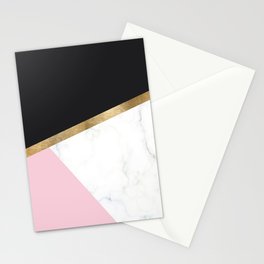 Glam blush marble geo Stationery Card