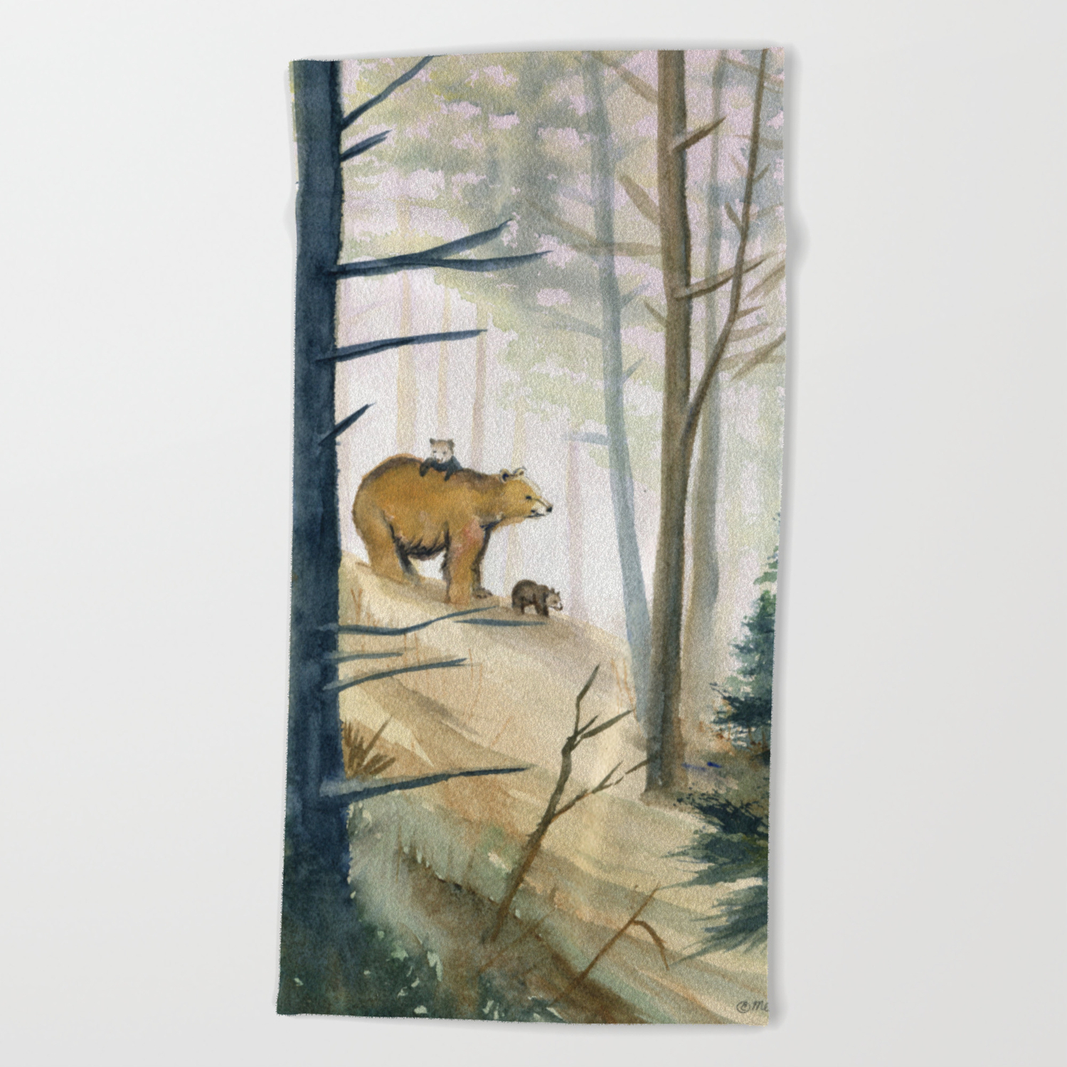 Bear Family 2 Beach Towel By Mellyterpening Society6