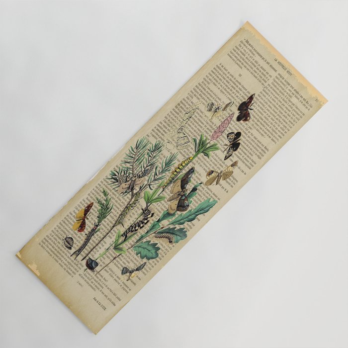 Book Art Caterpillar Moths Butterflies Yoga Mat By Oldurbanfarmhouse Society6