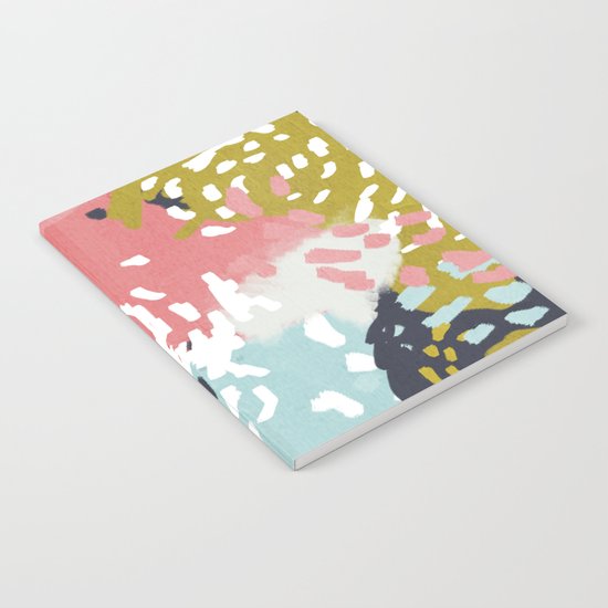 Athena - Abstract, pink, pastel, yellow, blue painting, abstract cell phone case, painterly design Notebook