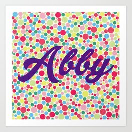 Abby Confetti Art Print | Children, Pattern, Typography 