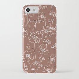 Wild Roses Pattern Chocolate iPhone Case