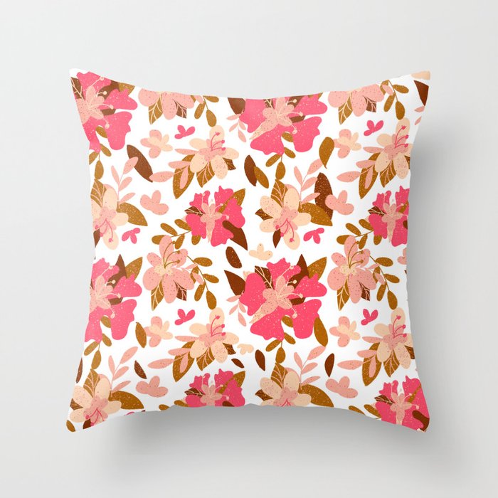 Pink Hibiscus  Throw Pillow