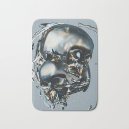 I guess you had to be there; headcase; metallic skulls crashing art portrait color photograph / photography Bath Mat