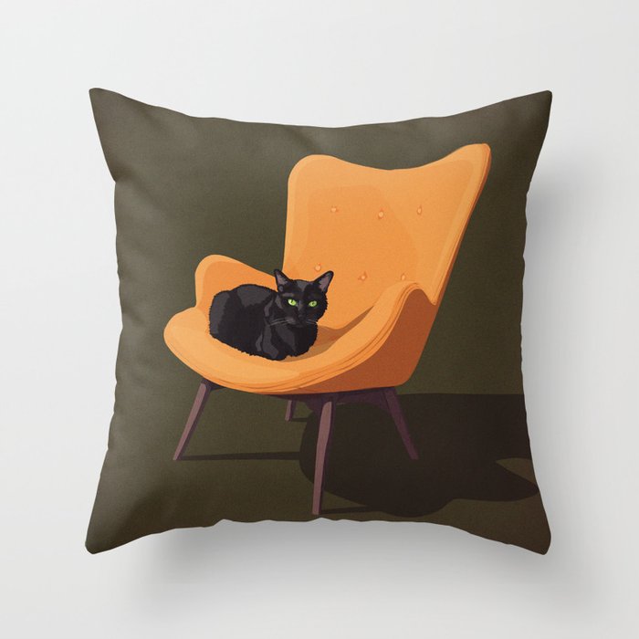 Cats on Chairs Collection ⋕3 Throw Pillow