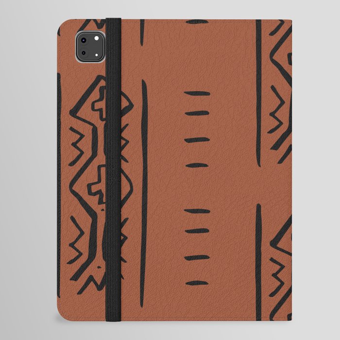 Mud Cloth Mercy Terracotta Orange and Black  iPad Folio Case