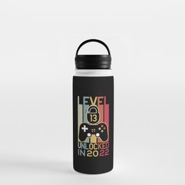 Level 13 unlocked in 2022 gamer 13th birthday gift Water Bottle