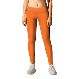 Solid Hot Orange Color Leggings
