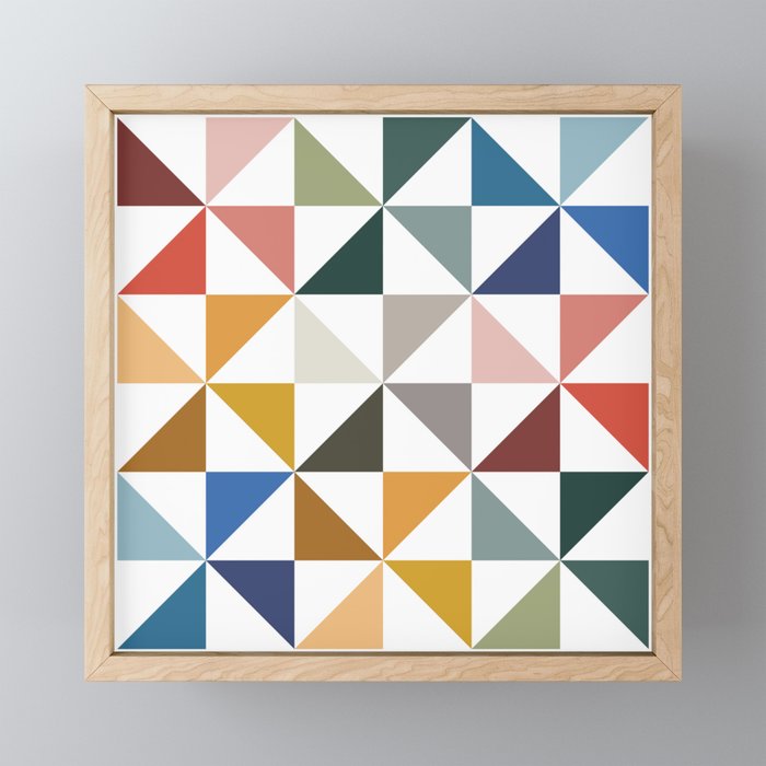 Quilt Square - Pinwheel Framed Mini Art Print