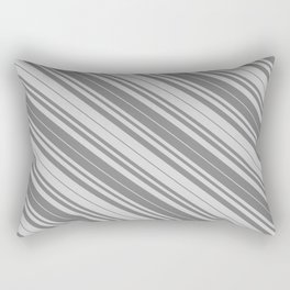 [ Thumbnail: Gray & Light Grey Colored Lined Pattern Rectangular Pillow ]