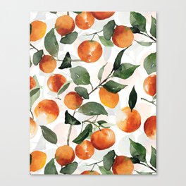 Whimsical Oranges Summer Fruits Canvas Print
