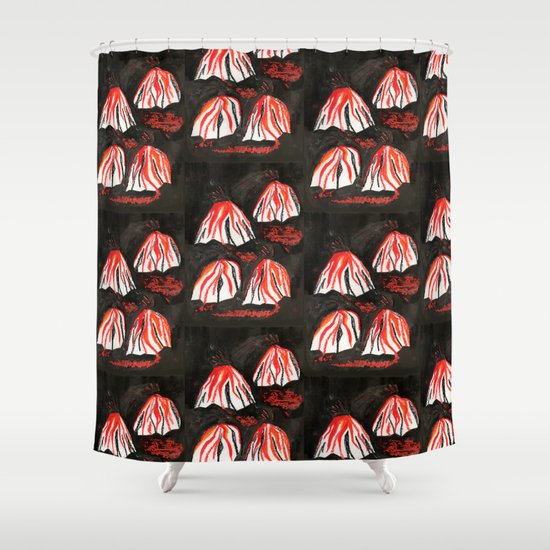 Volcanoes at Night Shower Curtain