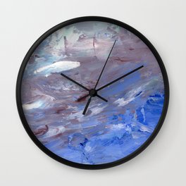 "Then I Saw the Beach" Wall Clock | Painting, Ocean, Wax, Contemporary, Coldwax, Beach, Abstract, Coast, Oilpaint, Oil 