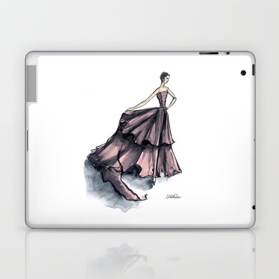 Audrey Hepburn in Pink dress vintage fashion Laptop & iPad Skin