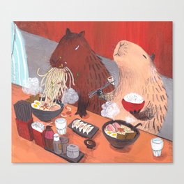Raman Capybara Canvas Print