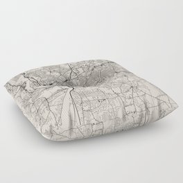 Springfield, Massachusetts - City Map - USA - Black and White Aesthetic Floor Pillow